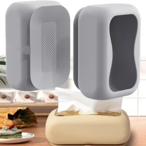 Silicone Suction Tissue Box Non Slip Tissue Holder with Suction Base for Bathroom Kitchen and Office - Image 2
