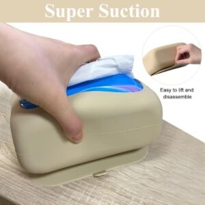 Silicone Suction Tissue Box Non Slip Tissue Holder with Suction Base for Bathroom Kitchen and Office - Image 5