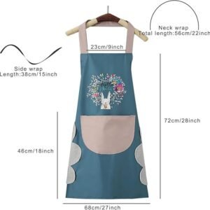 Kitchen Pocket Apron Cooking Apron with Multiple Pockets Adjustable Neck Strap Chef Apron for Home Cooking Baking and Kitchen Work - Image 7