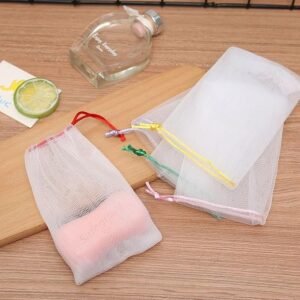 Soap Mesh Bag Soap Saver Pouch Exfoliating Soap Bag with Drawstring for Bath Shower Body Cleaning and Soap Storage - Image 3