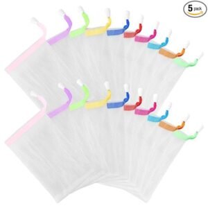 Soap Mesh Bag Soap Saver Pouch Exfoliating Soap Bag with Drawstring for Bath Shower Body Cleaning and Soap Storage - Image 1