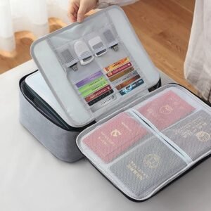 Document Organiser Bag Waterproof File Organizer Folder with Multiple Compartments for Certificates Passports and Important Documents - Image 2