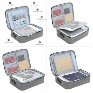 Document Organiser Bag Waterproof File Organizer Folder with Multiple Compartments for Certificates Passports and Important Documents - Image 4