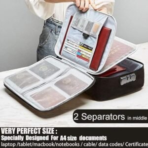 Document Organiser Bag Waterproof File Organizer Folder with Multiple Compartments for Certificates Passports and Important Documents - Image 5