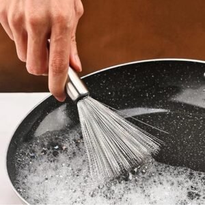 Stainless Steel Pan Cleaning Brush Heavy Duty Kitchen Scrubber Brush for Cleaning Pots Pans Cookware and Stubborn Stains - Image 3