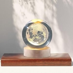 3D Crystal Ball LED Decorative Crystal Ball Lamp with Engraved Design Night Light for Bedroom Desk Decoration Gift - Image 3