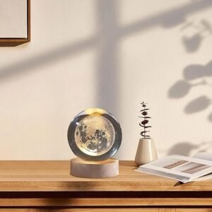 3D Crystal Ball LED Decorative Crystal Ball Lamp with Engraved Design Night Light for Bedroom Desk Decoration Gift - Image 5