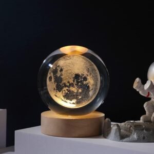 3D Crystal Ball LED Decorative Crystal Ball Lamp with Engraved Design Night Light for Bedroom Desk Decoration Gift - Image 6