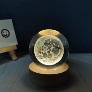 3D Crystal Ball LED Decorative Crystal Ball Lamp with Engraved Design Night Light for Bedroom Desk Decoration Gift - Image 7