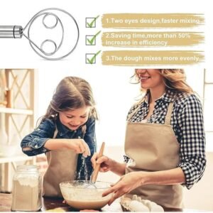 Bread Mixing Tool Dough Whisk Danish Dough Mixer for Mixing Bread Dough Pastry Batter and Baking Ingredients - Image 4