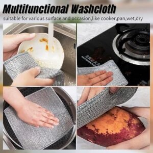 Wire Dish Washing Cloth Metal Scrubber Cleaning Cloth for Pots Pans Dishes and Kitchen Cleaning - Image 7