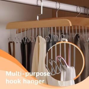 8 Hook Wooden Hanger Wall Mounted Wooden Coat Rack with Multiple Hooks for Hanging Clothes Bags Hats and Accessories - Image 7
