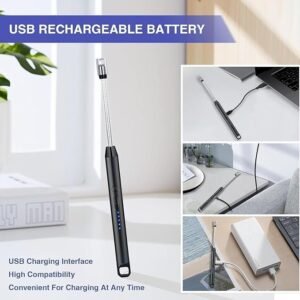 USB Rechargeable Electric Gas Lighter Windproof Flameless Plasma Lighter Portable Electric Arc Lighter for Kitchen BBQ Camping Candle Lighting - Image 5