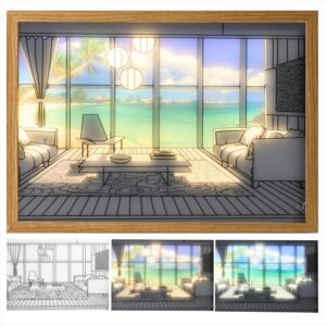 3D LED Painting Photo Frame Decorative LED Art Frame with Illuminated Painting Effect Wall Decor Light Frame for Bedroom Living Room - Image 8
