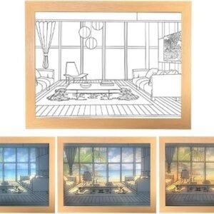 3D LED Painting Photo Frame Decorative LED Art Frame with Illuminated Painting Effect Wall Decor Light Frame for Bedroom Living Room - Image 1