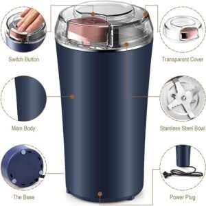 Electric Coffee Grinder Stainless Steel Coffee Bean Grinder Machine for Grinding Coffee Beans Spices and Nuts - Image 3