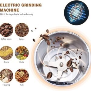 Electric Coffee Grinder Stainless Steel Coffee Bean Grinder Machine for Grinding Coffee Beans Spices and Nuts - Image 5