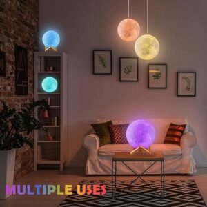 3D Moon Lamp LED Moon Light Decorative Night Lamp with Realistic Moon Surface Texture for Bedroom Decoration - Image 5