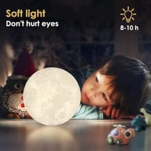 3D Moon Lamp LED Moon Light Decorative Night Lamp with Realistic Moon Surface Texture for Bedroom Decoration - Image 6