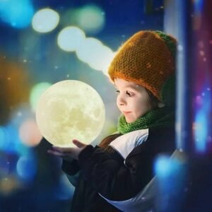 3D Moon Lamp LED Moon Light Decorative Night Lamp with Realistic Moon Surface Texture for Bedroom Decoration - Image 8