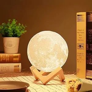 3D Moon Lamp LED Moon Light Decorative Night Lamp with Realistic Moon Surface Texture for Bedroom Decoration - Image 1