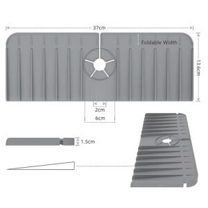 Silicone Sink Drainer Pad Kitchen Sink Splash Guard Drying Mat for Faucet Base Protection and Water Drainage - Image 3