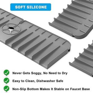 Silicone Sink Drainer Pad Kitchen Sink Splash Guard Drying Mat for Faucet Base Protection and Water Drainage - Image 4
