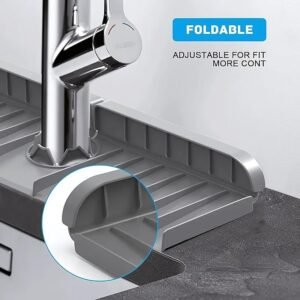 Silicone Sink Drainer Pad Kitchen Sink Splash Guard Drying Mat for Faucet Base Protection and Water Drainage - Image 5