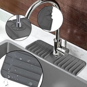 Silicone Sink Drainer Pad Kitchen Sink Splash Guard Drying Mat for Faucet Base Protection and Water Drainage - Image 6