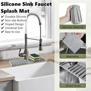Silicone Sink Drainer Pad Kitchen Sink Splash Guard Drying Mat for Faucet Base Protection and Water Drainage - Image 7