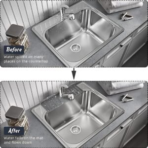 Silicone Sink Drainer Pad Kitchen Sink Splash Guard Drying Mat for Faucet Base Protection and Water Drainage - Image 8