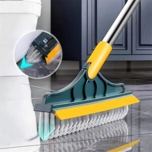 2 in 1 Tiles Cleaning Brush Dual Head Tile Scrubber Brush with Scraper for Bathroom Kitchen Floor Grout Cleaning Tool - Image 2