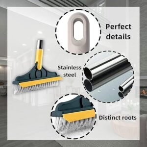 2 in 1 Tiles Cleaning Brush Dual Head Tile Scrubber Brush with Scraper for Bathroom Kitchen Floor Grout Cleaning Tool - Image 8