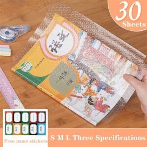 Book Cover Pack of 30 Transparent Protective Book Covers for School Textbooks Notebooks and Documents - Image 7