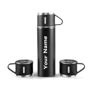 Vacuum Flask Set Stainless Steel Insulated Thermos Bottle Set with Cups for Hot and Cold Beverage Storage - Image 7
