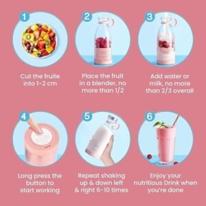 Bottle Juicer Portable Personal Blender Bottle for Smoothies Fruit Juice Protein Shakes Rechargeable Juicing Bottle - Image 5