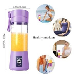 6 Blade USB Juicer Portable Blender Smoothie Maker Rechargeable Personal Fruit Juice Blender Bottle for Travel and Fitness - Image 3