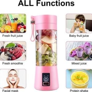 6 Blade USB Juicer Portable Blender Smoothie Maker Rechargeable Personal Fruit Juice Blender Bottle for Travel and Fitness - Image 4