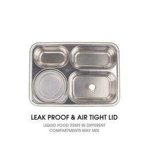 4 Compartment Lunch Box Food Storage Container with Separate Sections Leak Resistant Lunch Box for Office School Meals - Image 5