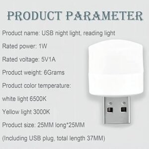 Portable Home USB Night Lights LED Mini Night Lamp Plug in Light for Bedroom Laptop USB Port Ambient Lighting - Image 5