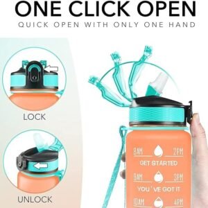 Timer Motivational Water Bottle Time Marker Water Bottle Leak Proof Drinking Bottle for Hydration Tracking Fitness and Outdoor Use - Image 4