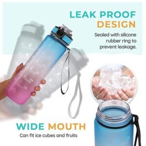 Timer Motivational Water Bottle Time Marker Water Bottle Leak Proof Drinking Bottle for Hydration Tracking Fitness and Outdoor Use - Image 6