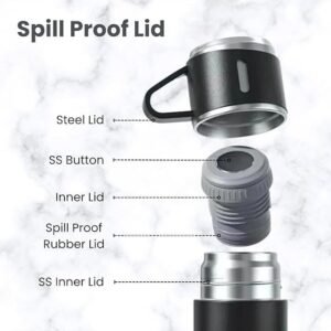 Vacuum Flask Set Stainless Steel Insulated Thermos Bottle Set with Cups for Hot and Cold Beverage Storage - Image 5