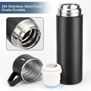 Vacuum Flask Set Stainless Steel Insulated Thermos Bottle Set with Cups for Hot and Cold Beverage Storage - Image 7
