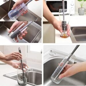 Silicon Bottle Brush Flexible Silicone Bottle Cleaning Brush for Baby Bottles Glass Bottles and Kitchen Containers - Image 5