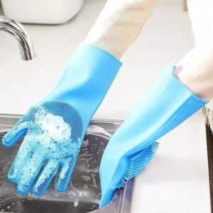 Silicon Hand Gloves Heat Resistant Silicone Cleaning Gloves for Dishwashing Kitchen Cleaning and Household Tasks - Image 2