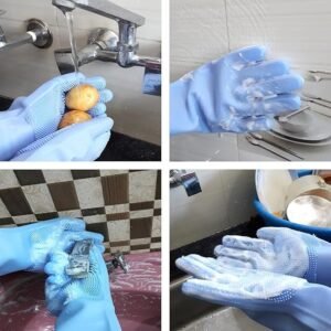 Silicon Hand Gloves Heat Resistant Silicone Cleaning Gloves for Dishwashing Kitchen Cleaning and Household Tasks - Image 4
