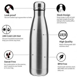 500ML Hot and Cold Vacuum Insulated Water Bottle Stainless Steel Thermal Bottle for Office Travel and Outdoor Use - Image 3