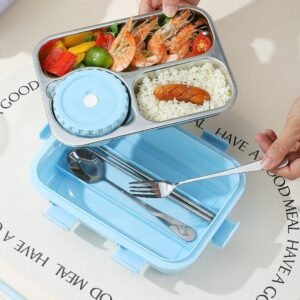 3 Compartment Lunch Box Food Storage Container with Divided Sections Leak Resistant Lunch Box for Office School and Travel Meals - Image 8