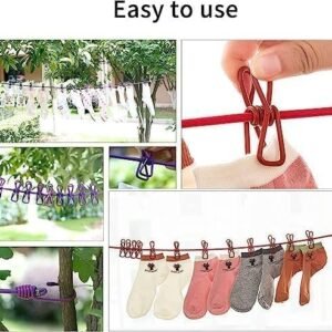 Cloth Drying Rope Portable Retractable Clothesline Rope for Indoor Outdoor Laundry Drying Travel Camping Use - Image 5
